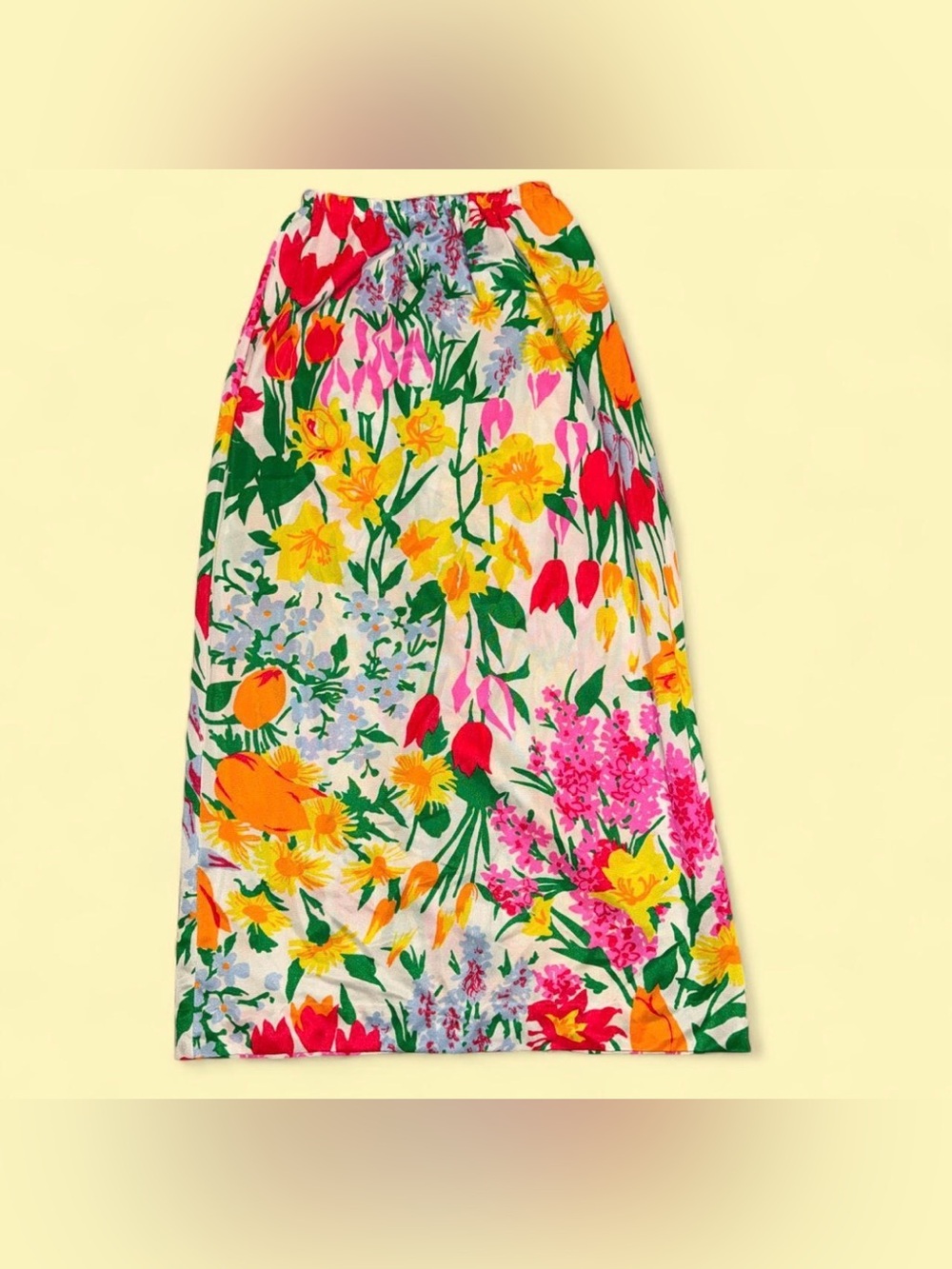 Vintage Nelly de Grab New York Bright Floral Mod Maxi Skirt 1960s 1970s